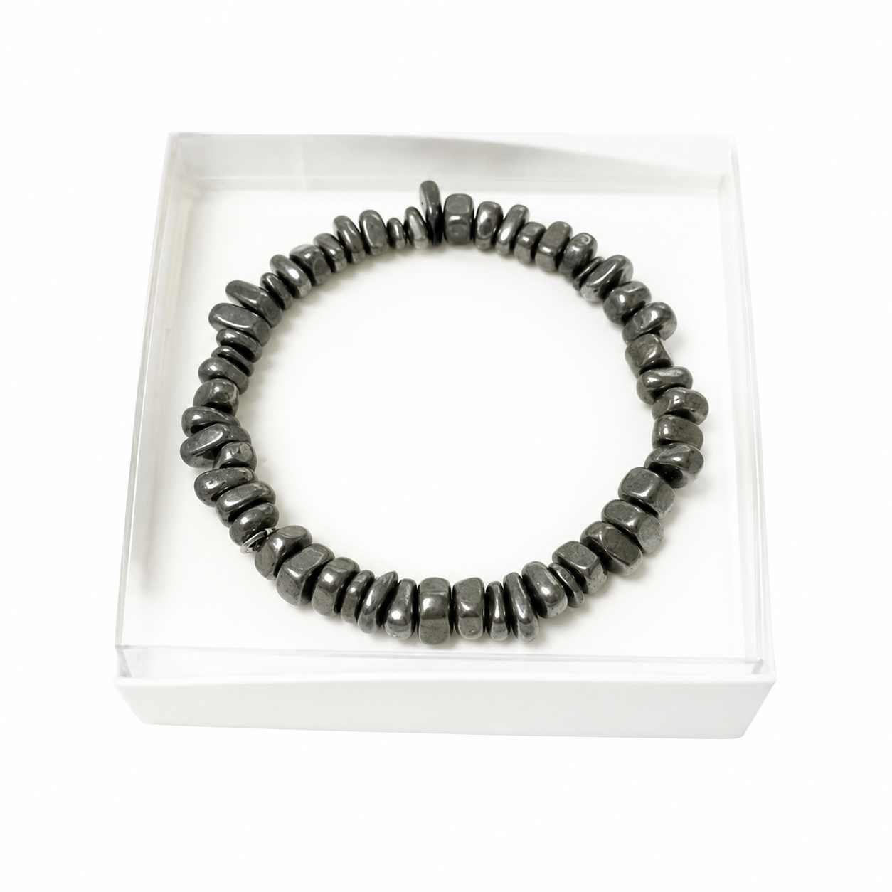 Bracelet Hématite Baroque 19cm – L’Ancrage en Une Pierre 100% Pierre Naturelle | Fabrication Française