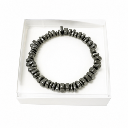 Bracelet Hématite Baroque 19cm – L’Ancrage en Une Pierre 100% Pierre Naturelle | Fabrication Française