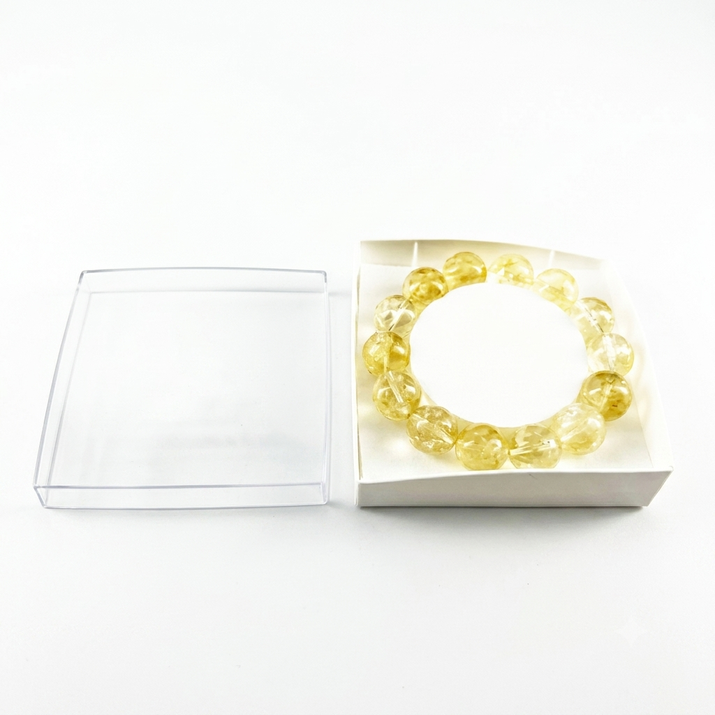 Bracelet Citrine – Pierres Boules 14mm | La Joie en Une Pierre 100% Pierre Naturelle | Fabrication Française Artisanale