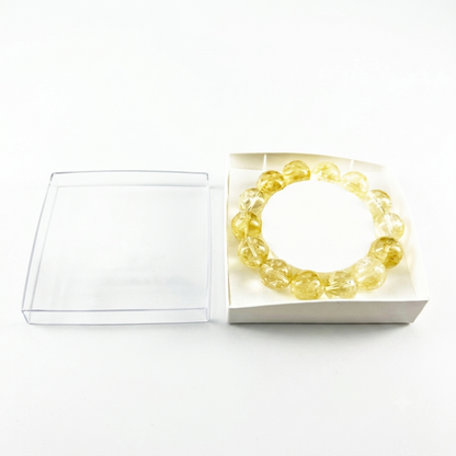 Bracelet Citrine – Pierres Boules 14mm | La Joie en Une Pierre 100% Pierre Naturelle | Fabrication Française Artisanale