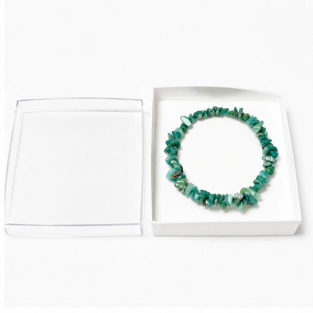 Bracelet Amazonite Baroque 19cm – 100% Pierre Naturelle | Énergie Apaisante | Fabrication Française
