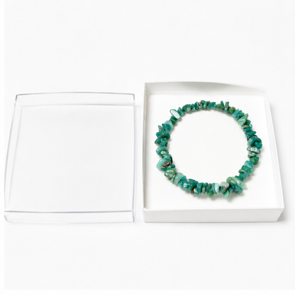 Bracelet Amazonite Baroque 19cm – 100% Pierre Naturelle | Énergie Apaisante | Fabrication Française