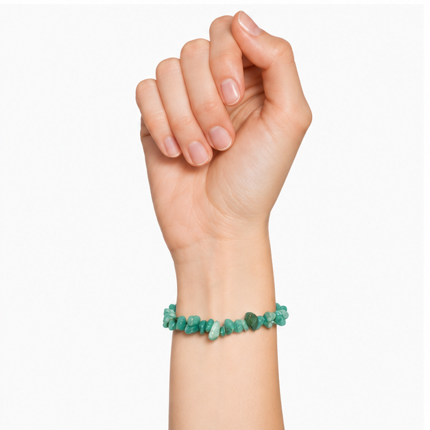 Bracelet Amazonite Baroque 19cm – 100% Pierre Naturelle | Énergie Apaisante | Fabrication Française