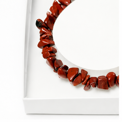 Bracelet Jaspe Rouge Baroque 19cm – La Force en Une Pierre 100% Pierre Naturelle | Fabrication Française