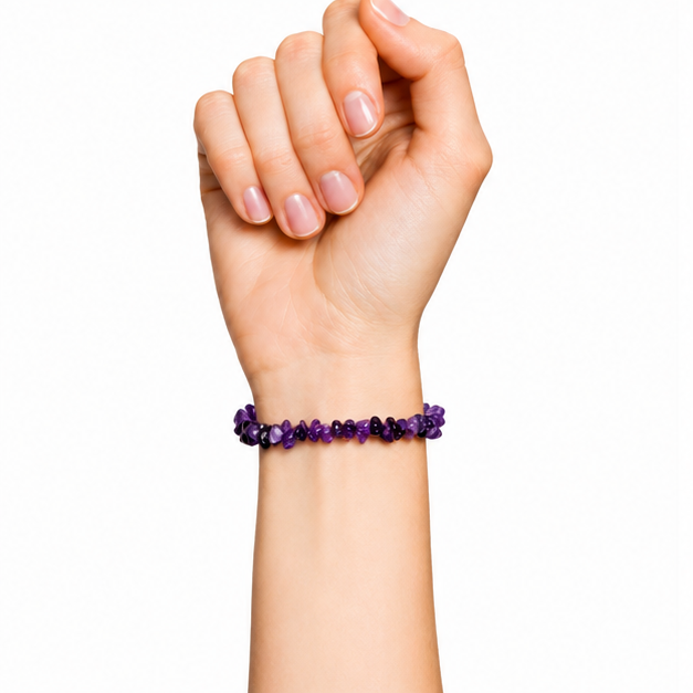 Bracelet Améthyste Baroque 19cm – La Sérénité en Une Pierre 100% Pierre Naturelle | Fabrication Française