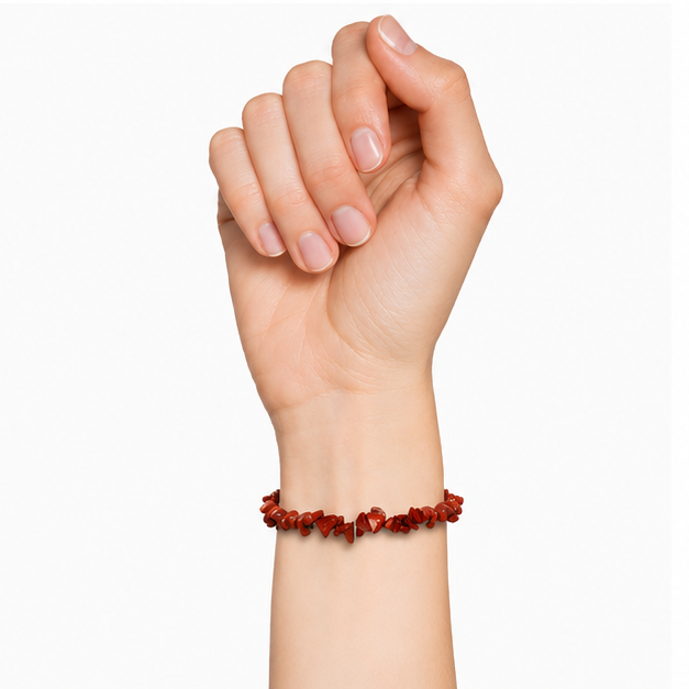 Bracelet Jaspe Rouge Baroque 19cm – La Force en Une Pierre 100% Pierre Naturelle | Fabrication Française | Certificat d’Authenticité Inclus