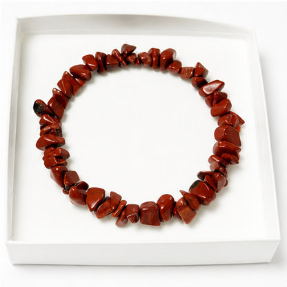 Bracelet Jaspe Rouge Baroque 19cm – La Force en Une Pierre 100% Pierre Naturelle | Fabrication Française