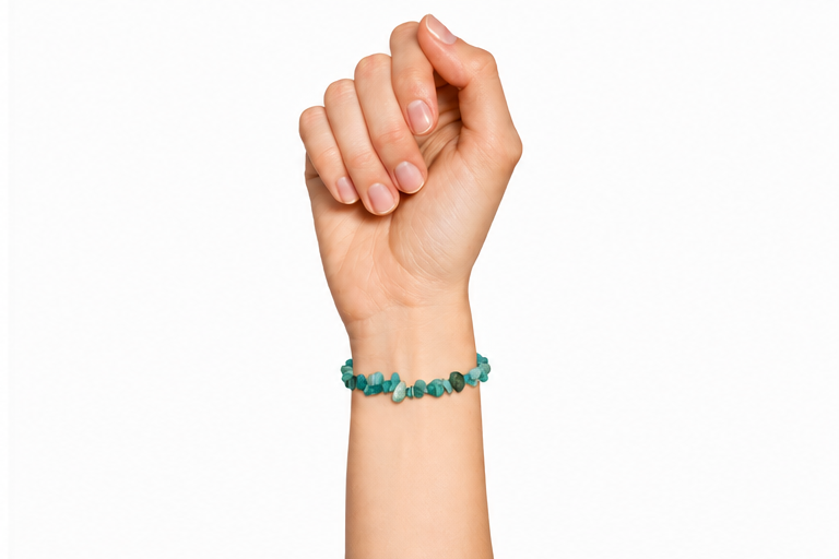 Bracelet Amazonite Baroque 19cm – 100% Pierre Naturelle | Énergie Apaisante | Fabrication Française