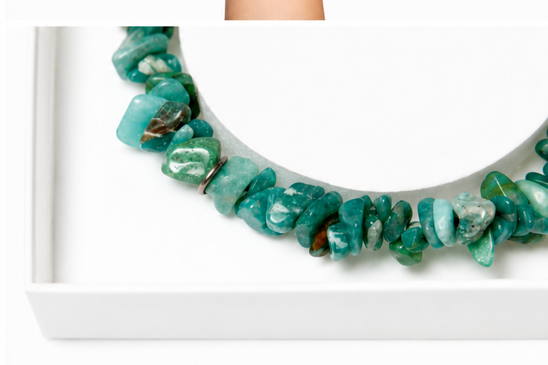 Bracelet Amazonite Baroque 19cm – 100% Pierre Naturelle | Énergie Apaisante | Fabrication Française