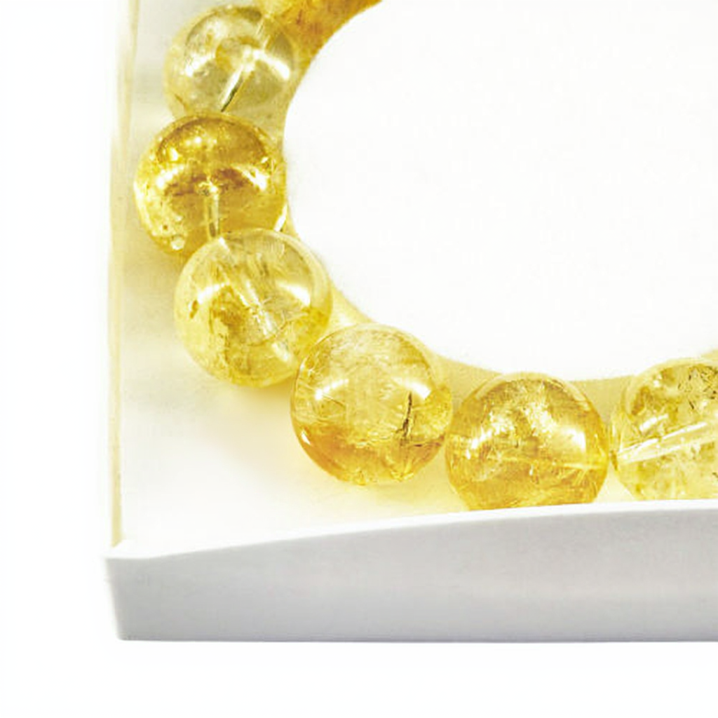 Bracelet Citrine – Pierres Boules 14mm | La Joie en Une Pierre 100% Pierre Naturelle | Fabrication Française Artisanale