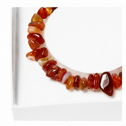Bracelet Cornaline Baroque 19cm – L’Énergie en Une Pierre 100% Pierre Naturelle | Fabrication Française