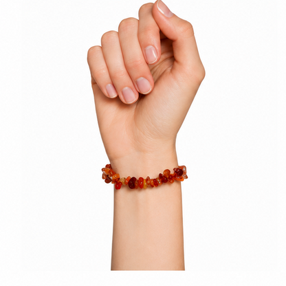 Bracelet Cornaline Baroque 19cm – L’Énergie en Une Pierre 100% Pierre Naturelle | Fabrication Française