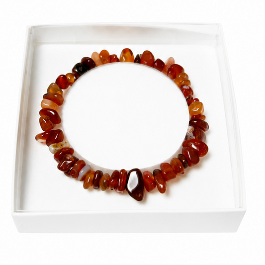 Bracelet Cornaline Baroque 19cm – L’Énergie en Une Pierre 100% Pierre Naturelle | Fabrication Française | Certificat d’Authenticité Inclus